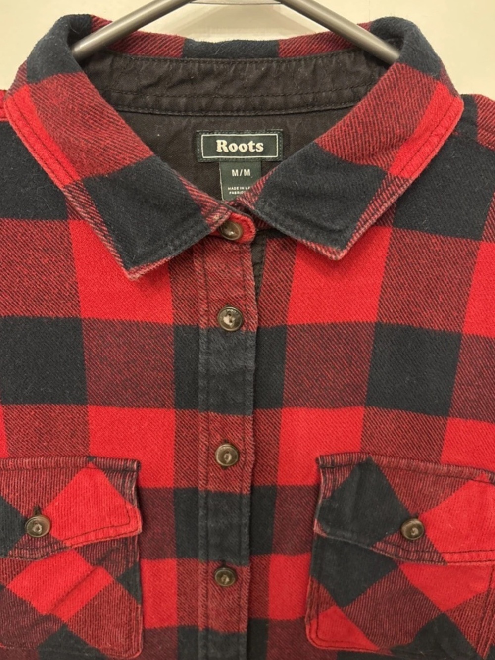 Roots Red and Black Buffalo Plaid Button-Down Shirt - Picture 3 of 6